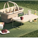 Lighean pliabil 2 in 1 cu masuta picnic 8L BEJ