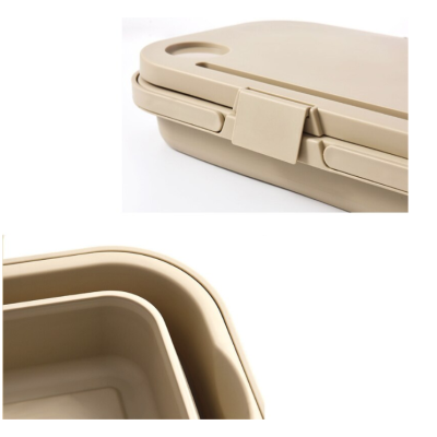 Lighean pliabil 2 in 1 cu masuta picnic 8L BEJ