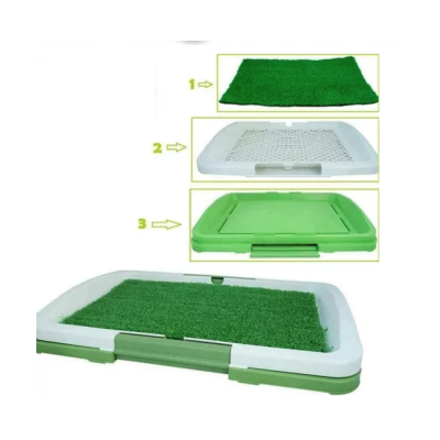 Litiera tip Tavita Toaleta pentru Animale de companie cu Gazon/Iarba Artificiala pentru Casa