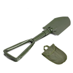 Lopata militara pliabila pentru camping verde cu husa