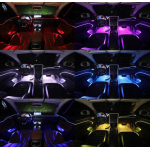 Lumina ambientala LED RGB fibra, Suport pentru aplicatii, 4 in 1, 6 metri