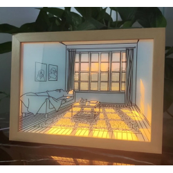 Lumina de Noapte tip Tablou cu Desen 22 x 32 cm