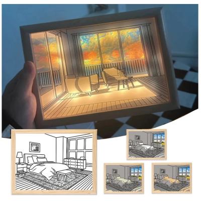 Lumina de Noapte tip Tablou cu Desen 22 x 32 cm