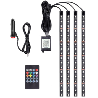 Lumini Ambientale RGB LED Cu Telecomanda Pentru Masina Q CD52