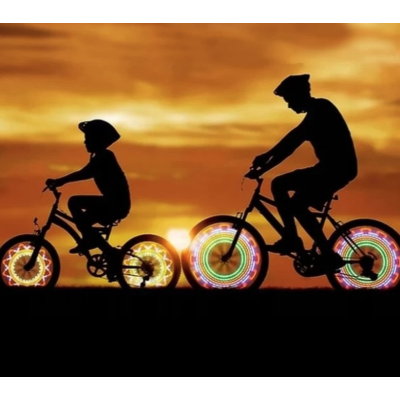 Lumini spite bicicleta, 32 LED multicolor cu 30 moduri iluminare