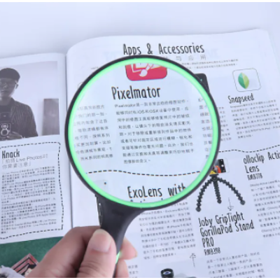 Lupa 90mm 4X cu maner din cauciuc