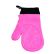 Manusa bucatarie din silicon - ROZ CU NEGRU
