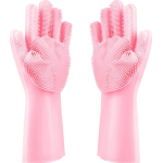 Manusi profesionale din silicon cu perii pentru spalat vasele