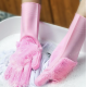 Manusi profesionale din silicon cu perii pentru spalat vasele