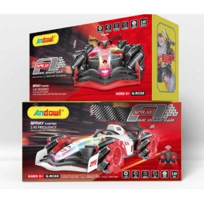 Masina de Jucarie cu Telecomanda F1 Din Plastic Andowl Q RC88 si spray abur