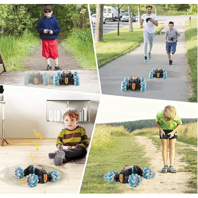 Masina RC cu telecomanda control cu gesturi 4WD rotativ pe doua fete