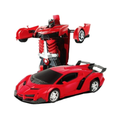 Masina transformer rosie  interactiva cu telecomanda