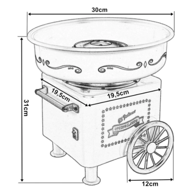 Masina Vata de Zahar MARE 2 Trepte de Putere​​​​​​​ 500W