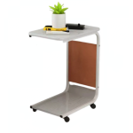 Masuta din otel carbon pentru cafea 4 roti 2 blaturi din lemn buzunar de depozitare ALBA