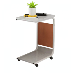 Masuta din otel carbon pentru cafea 4 roti 2 blaturi din lemn buzunar de depozitare ALBA