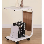 Masuta din otel carbon pentru cafea 4 roti 2 blaturi din lemn buzunar de depozitare ALBA