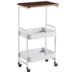 Masuta portabila petru cafea otel carbon 2 polite si cu o masa de lucru ALBA