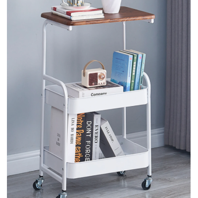 Masuta portabila petru cafea otel carbon 2 polite si cu o masa de lucru ALBA