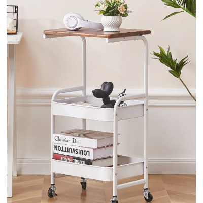 Masuta portabila petru cafea otel carbon 2 polite si cu o masa de lucru ALBA