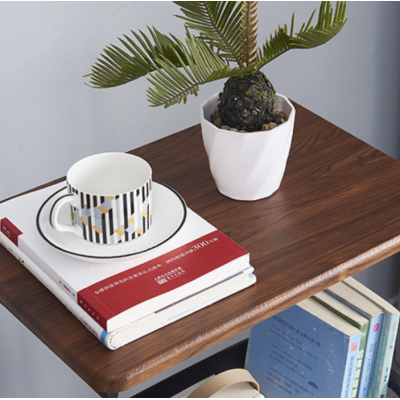 Masuta portabila petru cafea otel carbon 2 polite si cu o masa de lucru ALBA