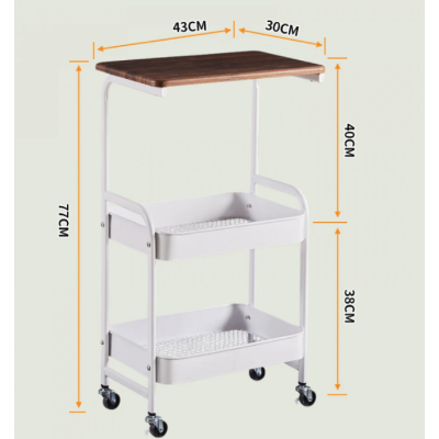 Masuta portabila petru cafea otel carbon 2 polite si cu o masa de lucru NEAGRA