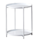 Masuta rotunda pentru cafea din metal 2 nivele 42 x 52 cm ALBA