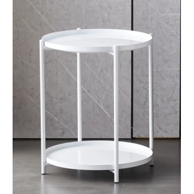Masuta rotunda pentru cafea din metal 2 nivele 42 x 52 cm ALBA