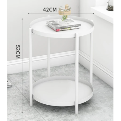 Masuta rotunda pentru cafea din metal 2 nivele 42 x 52 cm ALBA