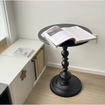 Masuta rotunda pentru cafea fier 52 x 38 cm NEGRU