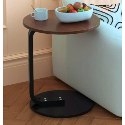 Masuta rotunda pentru cafea lemn cu metal 50 x 60 cm natur cu negru