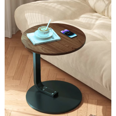 Masuta rotunda pentru cafea lemn cu metal 50 x 60 cm natur cu negru