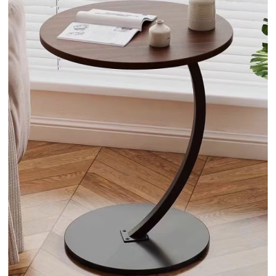 Masuta rotunda pentru cafea MDF cu metal 40 x 62.5 cm maro cu negru