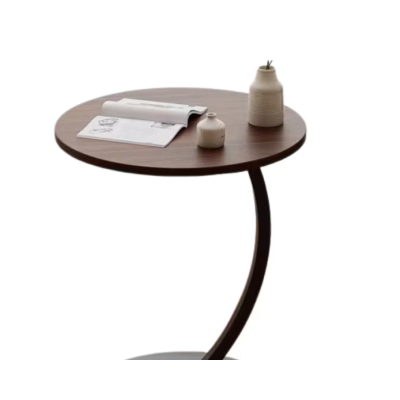 Masuta rotunda pentru cafea MDF cu metal 40 x 62.5 cm maro cu negru