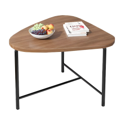 Masuta triunghiulara pentru cafea blat MDF cadru metalic 64 x 52 x 51 cm natur cu negru