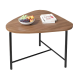 Masuta triunghiulara pentru cafea blat MDF cadru metalic 64 x 52 x 51 cm natur cu negru