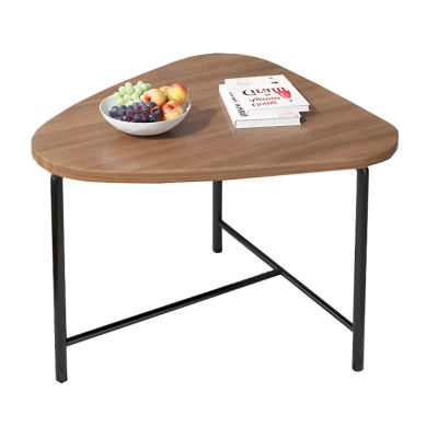 Masuta triunghiulara pentru cafea blat MDF cadru metalic 64 x 52 x 51 cm natur cu negru