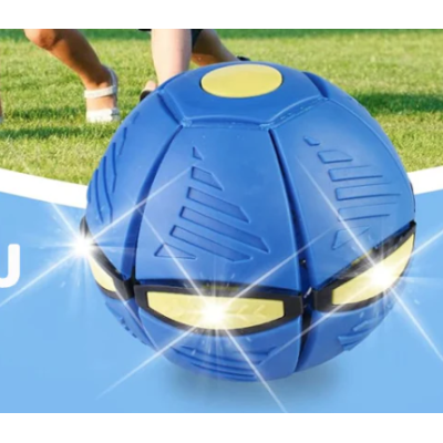 Minge Zburatoare Transformabila in Disc Frisbee 2 moduri de joaca 23 cm ALBASTRA