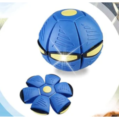 Minge Zburatoare Transformabila in Disc Frisbee 2 moduri de joaca 23 cm ALBASTRA