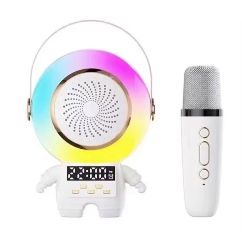 Mini boxa portabila Bluetooth cu 1 microfon wireless pentru copii statie Karaoke model Astronaut