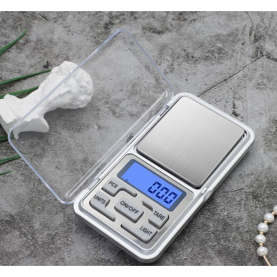 Mini cantar electronic pentru bijuterii 500g/0.1g Argintiu