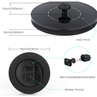Mini fantana solara plutitoare pentru apa cu cinci capete