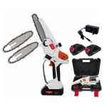 Mini fierastrau Edon MX294 Profesional 2 acumulatori 42 V 8Ah rezervor ulei sistem ungere lant lama 20 cm NEGRU CU PORTOCALIU