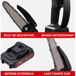 Mini Fierastrau Electric - Baterie 4000 mAh, 24V, 6 Inch