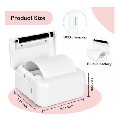 Mini imprimanta termica portabila pentru telefon 1 rola inclusa