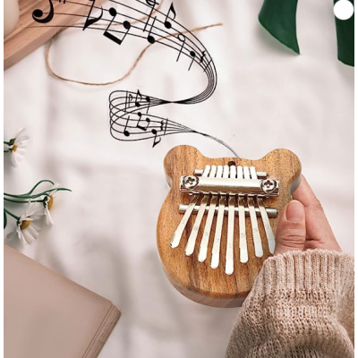 Mini Kalimba cu 8 Clape si Urechiuse portabil ideal pentru incepatori si copii