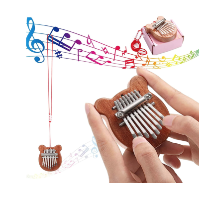 Mini Kalimba cu 8 Clape si Urechiuse portabil ideal pentru incepatori si copii