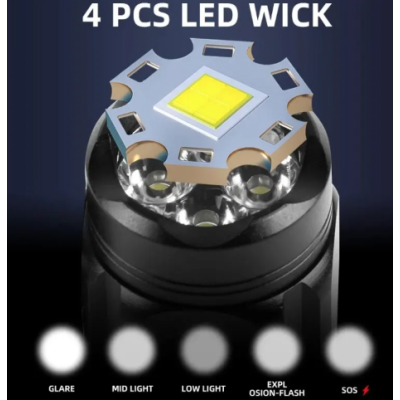 Mini lanterna de mana W5183 puternica cu 4 LED