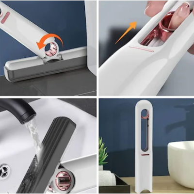 Mini mop portabil cu sistem autostoarcere pentru suprafete si geamuri
