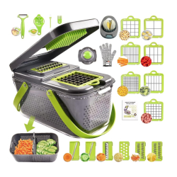 Mini Tocator de Legume 24-in-1: Mandolina de Bucatarie Multifunctionala