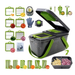 Mini Tocator de Legume 24-in-1: Mandolina de Bucatarie Multifunctionala